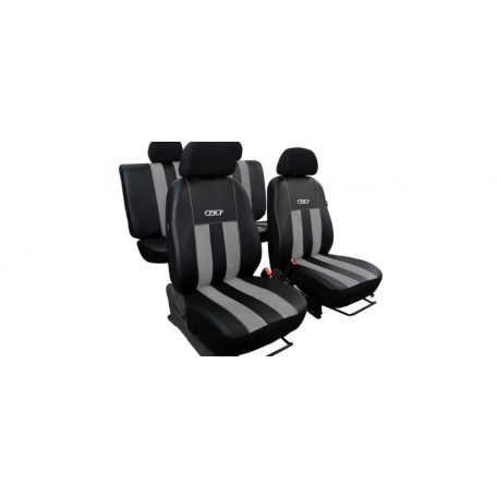 Univerzális Üléshuzat GT prémium Alcantara és Eco bőr kombináció világosszürke fekete színben