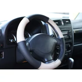   Kormányvédő valódi bőr univerzális fekete bézs 39-41cm