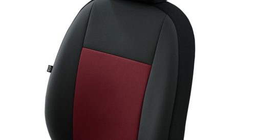 CHEVROLET Aveo Universeller Sitzbezug Pelle Eco leder bordeauxrot schwarz in Farbe