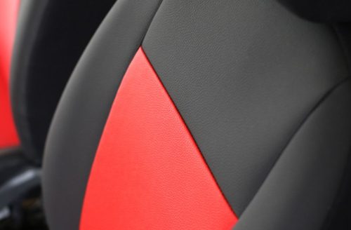 CHEVROLET Aveo Universeller Sitzbezug Pelle Eco leder rot schwarz in Farbe