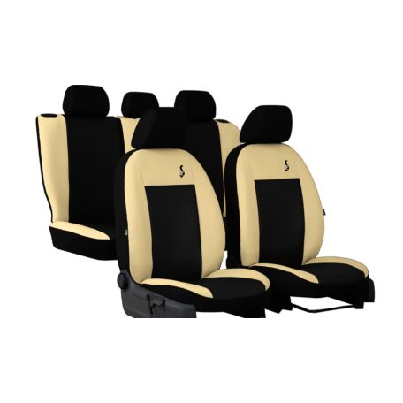FIAT 125p Univerzális Üléshuzat Road Eco bőr bézs fekete színben