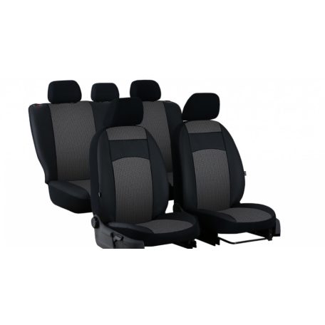FIAT 125p Univerzális Üléshuzat Royal Eco bőr és textil kombináció fekete színben EX2