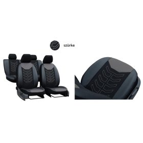   Universeller Sitzbezug Spider Eco leder und Polsterstoff Kombination grau schwarz in Farbe