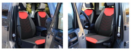 Universeller Sitzbezug Spider Eco leder und Polsterstoff Kombination grau schwarz in Farbe