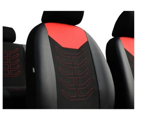 Universeller Sitzbezug Spider Eco leder und Polsterstoff Kombination grau schwarz in Farbe