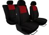 CHEVROLET Aveo Universeller Sitzbezug Tuning Due Veloursstoff und Polsterstoff Kombination schwarz und bordeauxrot in Farbe