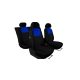 CHEVROLET Aveo Universeller Sitzbezug Tuning Due Veloursstoff und Polsterstoff Kombination schwarz und blau in Farbe