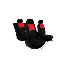   FIAT 125p Univerzális Üléshuzat Tuning Due velúr szövet és kárpit kombináció fekete és piros színben