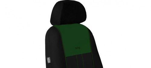 CHEVROLET Aveo Universeller Sitzbezug Tuning Due Veloursstoff und Polsterstoff Kombination schwarz und grün in Farbe