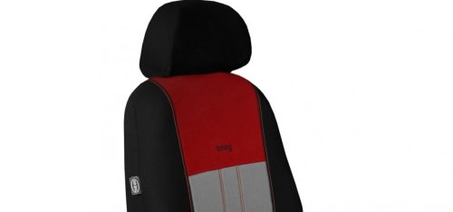 CHEVROLET Aveo Universeller Sitzbezug Tuning Due Veloursstoff und Polsterstoff Kombination grau und kastanienbraun in Farbe