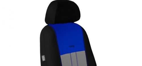 CHEVROLET Aveo Universeller Sitzbezug Tuning Due Veloursstoff und Polsterstoff Kombination grau éa blau in Farbe