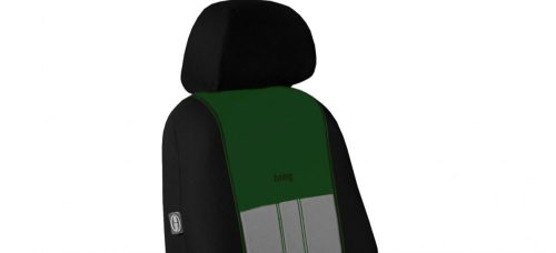 CHEVROLET Aveo Universeller Sitzbezug Tuning Due Veloursstoff und Polsterstoff Kombination grau und grün in Farbe