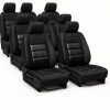 PrestigeLeather™ Prémium Méretpontos Autóipari Kárpit és Műbőr Betéttel Üléshuzat FIAT SCUDO 8 seats II (2007-2016)– választható színekben, UV álló, AIRBAG SAFE, egyedi felirattal/logóval kérhető