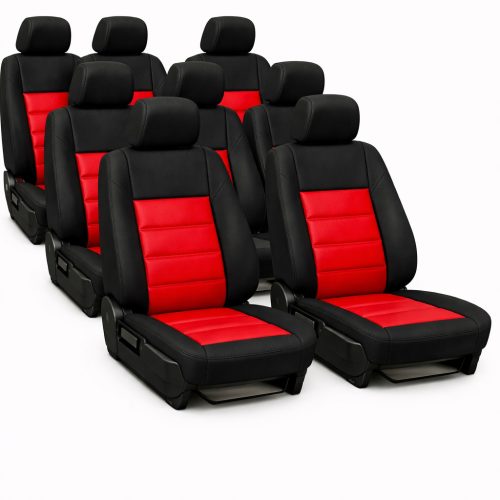 PrestigeLeather™ Prémium Méretpontos Autóipari Kárpit és Műbőr Betéttel Üléshuzat FIAT SCUDO 8 seats II (2007-2016)– választható színekben, UV álló, AIRBAG SAFE, egyedi felirattal/logóval kérhető