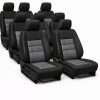 PrestigeLeather™ Prémium Méretpontos Autóipari Kárpit és Műbőr Betéttel Üléshuzat FIAT SCUDO 8 seats II (2007-2016)– választható színekben, UV álló, AIRBAG SAFE, egyedi felirattal/logóval kérhető