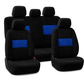   AlcantaraSport™ Prémium Univerzális Autó Üléshuzat – Sport Blue/Black (UV álló, AIRBAG SAFE, szitanyomható betét)