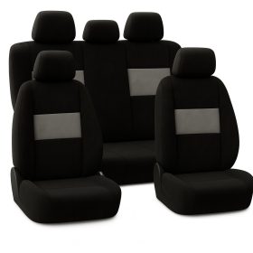   AlcantaraSport™ Prémium Univerzális Autó Üléshuzat – Sport Grey/Black (UV álló, AIRBAG SAFE, szitanyomható betét)