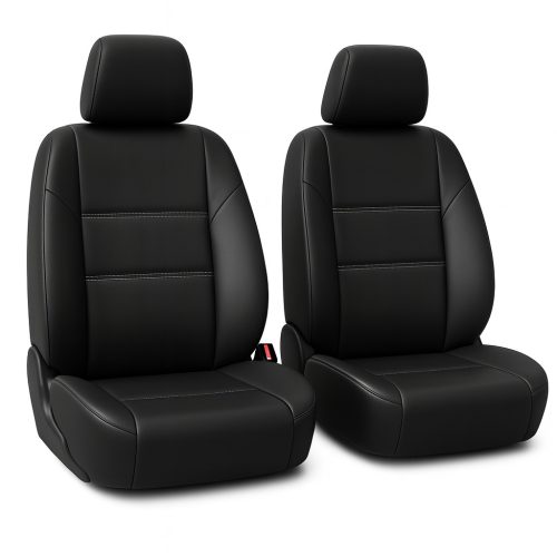 PrestigeLeather™ Prémium Univerzális Teljes Műbőr Autó Üléshuzat – Full Black (AIRBAG SAFE, UV-álló, választható varrásszín)