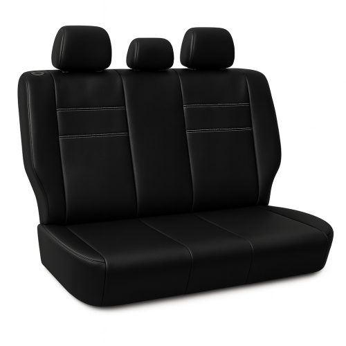 PrestigeLeather™ Prémium Univerzális Teljes Műbőr Autó Üléshuzat – Full Black (AIRBAG SAFE, UV-álló, választható varrásszín)