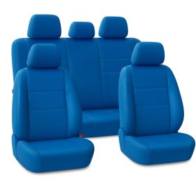   Audi 100 PrestigeLeather™ Premium Universal-Autositzbezug aus Volllederimitat – Sportblau (AIRBAG-SICHER, UV-beständig, optionale Nahtfarbe)