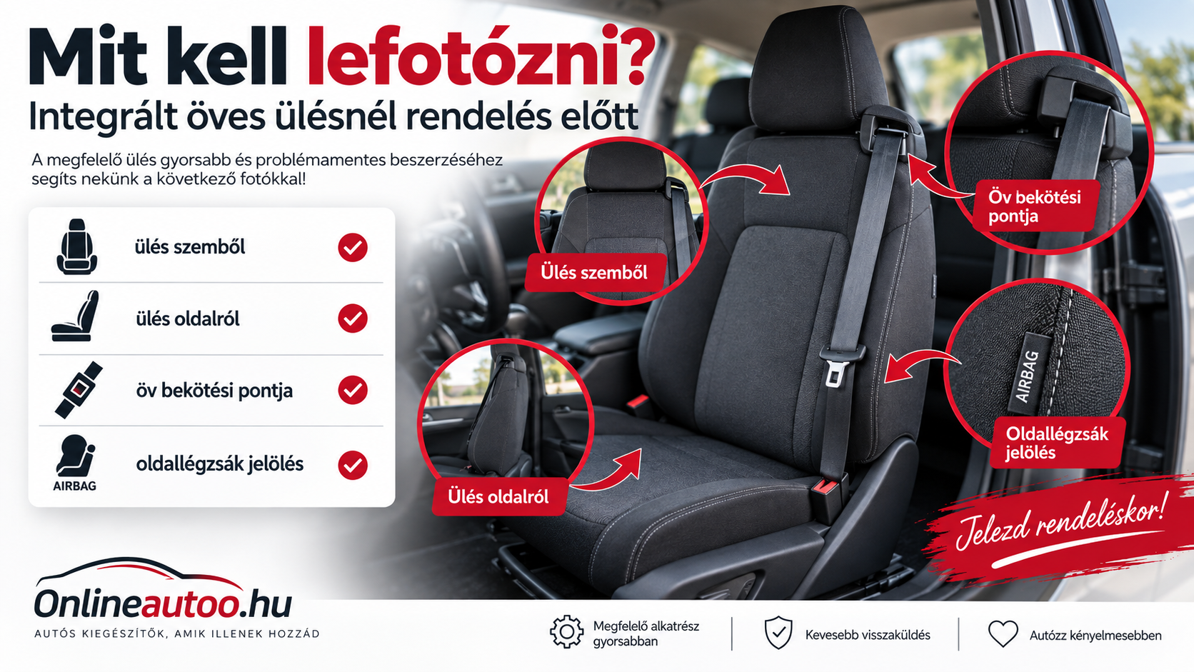 Integrált biztonsági öv az autóülésben – miért igényel külön figyelmet méretpontos autóüléshuzatnál